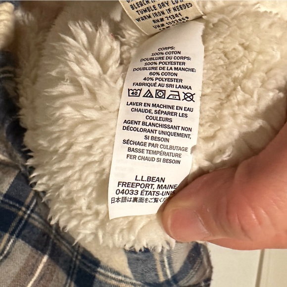 LL Bean scotch plaid shirt Sherpa lined. - Picture 5 of 12